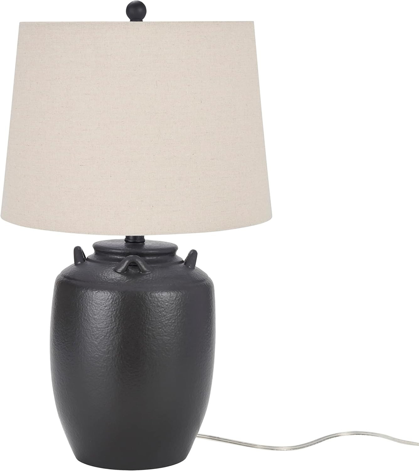 Nourison 24" Black Farmhouse Ceramic Pottery Jug Table Lamp | Amazon (US)