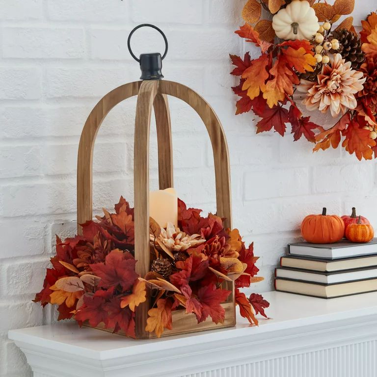 Way to Celebrate Harvest 20.5" Height Peach LED Candle Lantern Decoration - Walmart.com | Walmart (US)