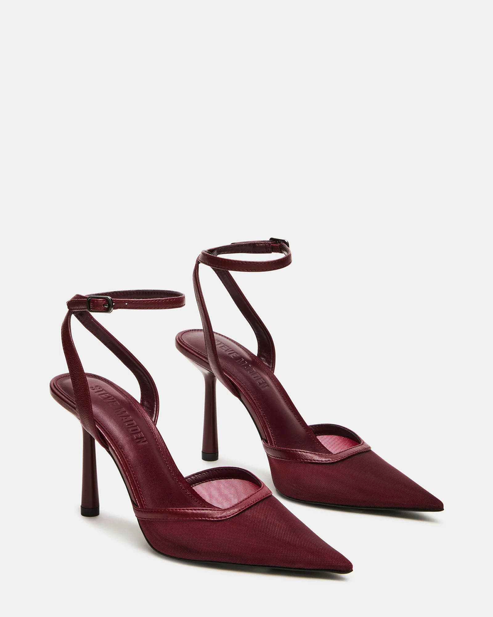 ALLIANCE Mesh Burgundy Pointed-Toe Pump Women's Heel | Steve Madden (US)