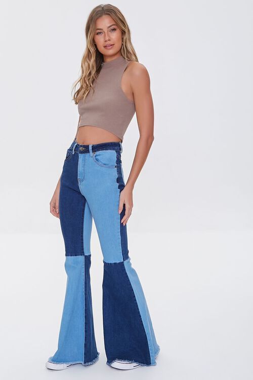 Patchwork Colorblock Flare Jeans | Forever 21 (US)
