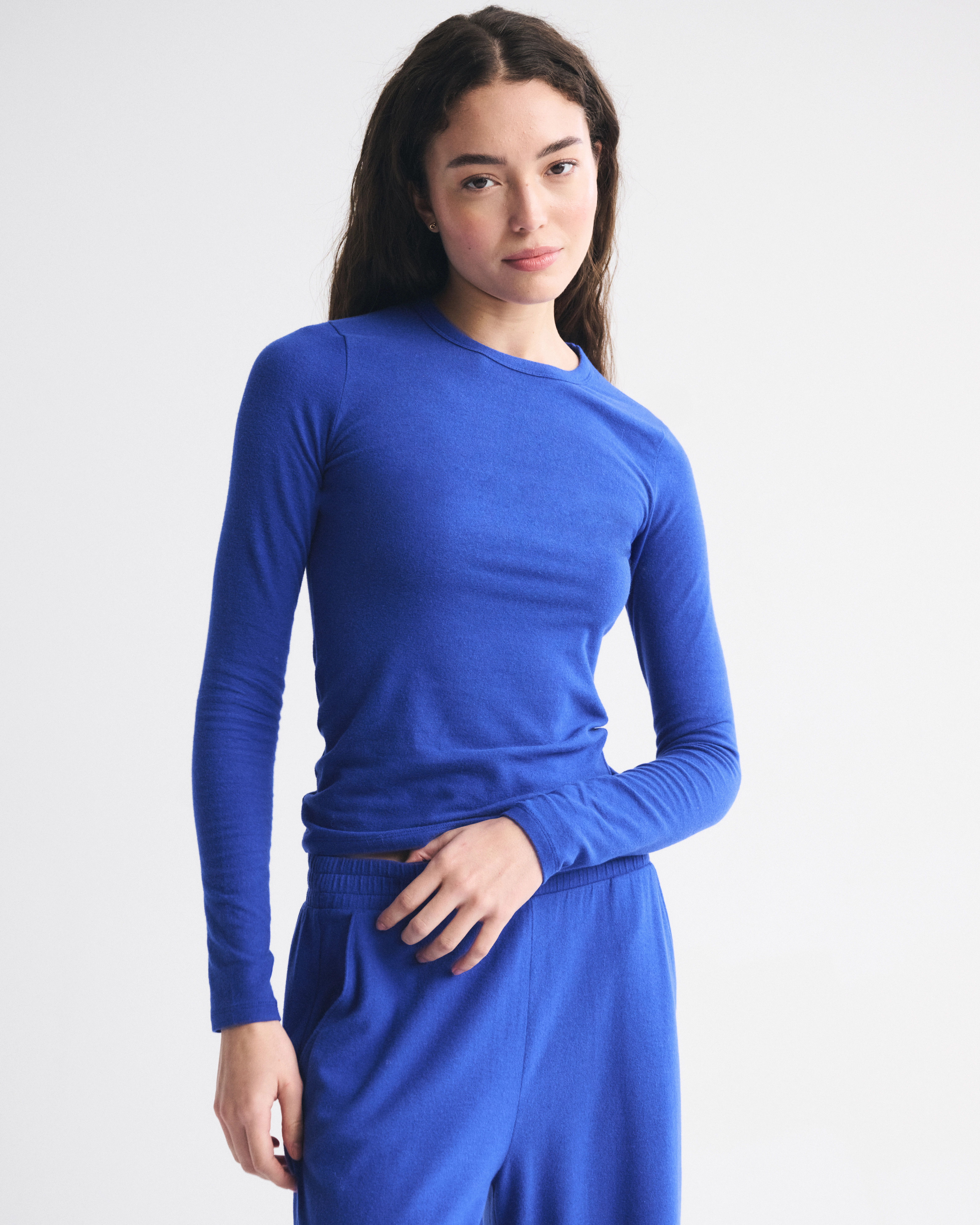 Long-Sleeve Cozy Lounge Knit Tee | Abercrombie & Fitch (US)