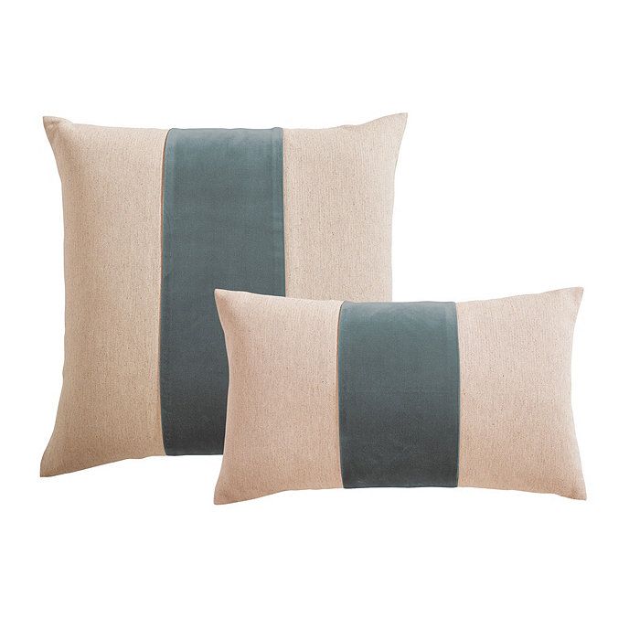 Velvet Colorblock Linen Pillow Cover | Ballard Designs, Inc.