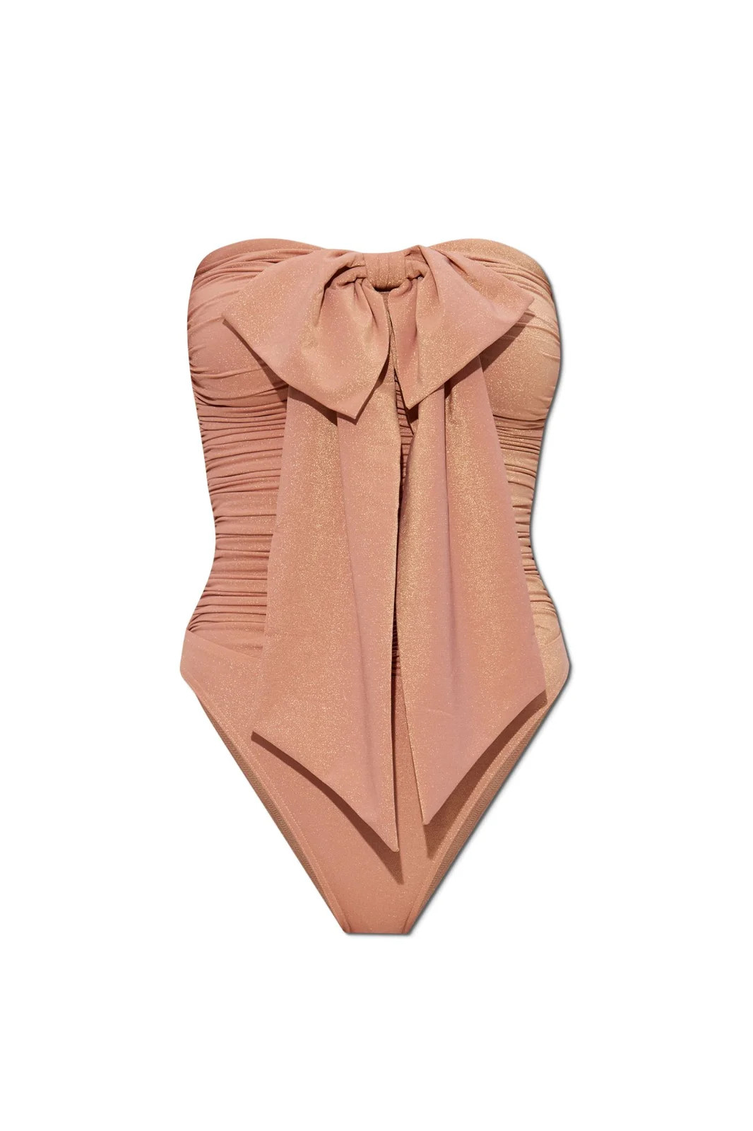 Zimmermann Coco Metallic Drape Bow One-Piece Swimsuit | Cettire Global