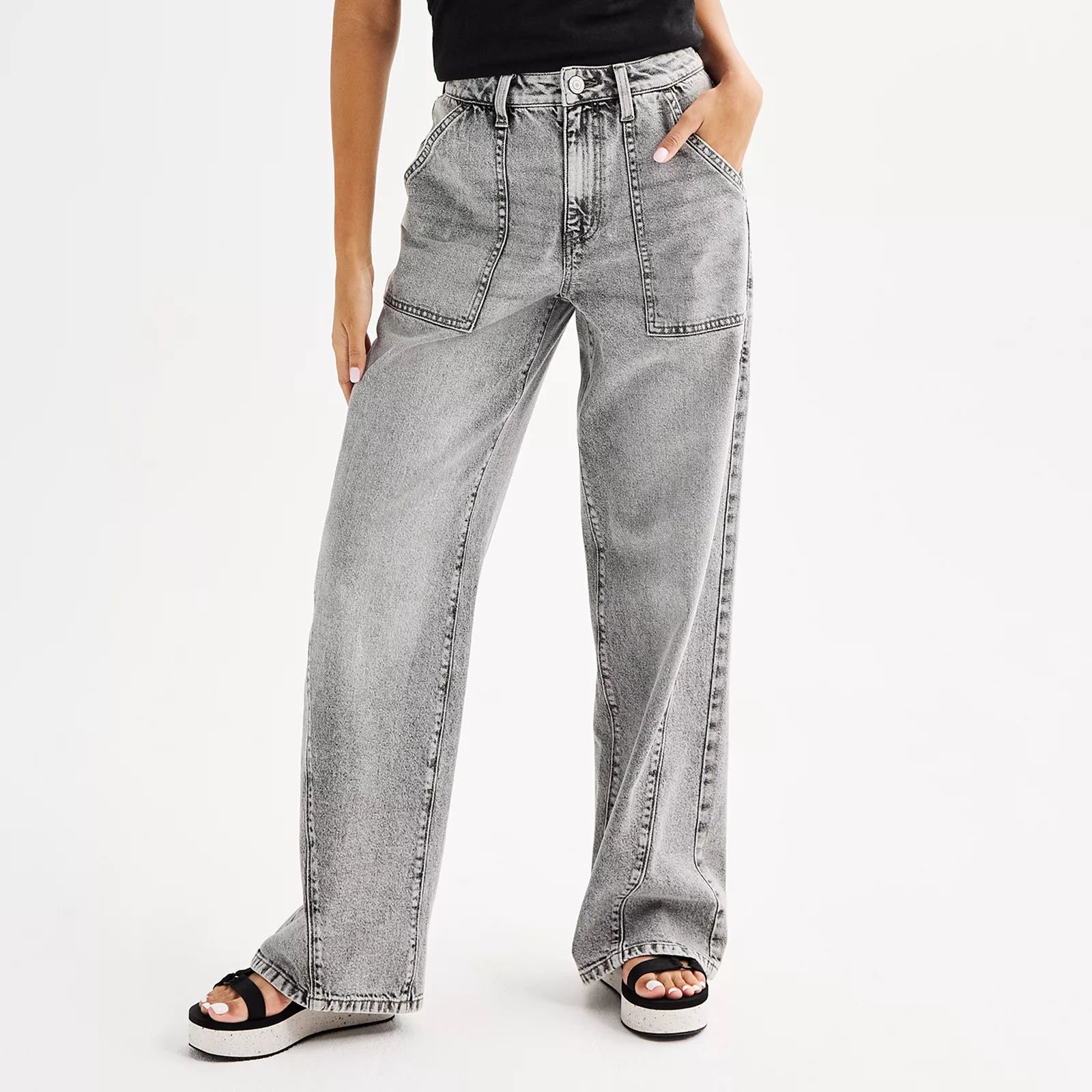 Juniors' SO® High-Rise Wide-Leg Jeans | Kohl's