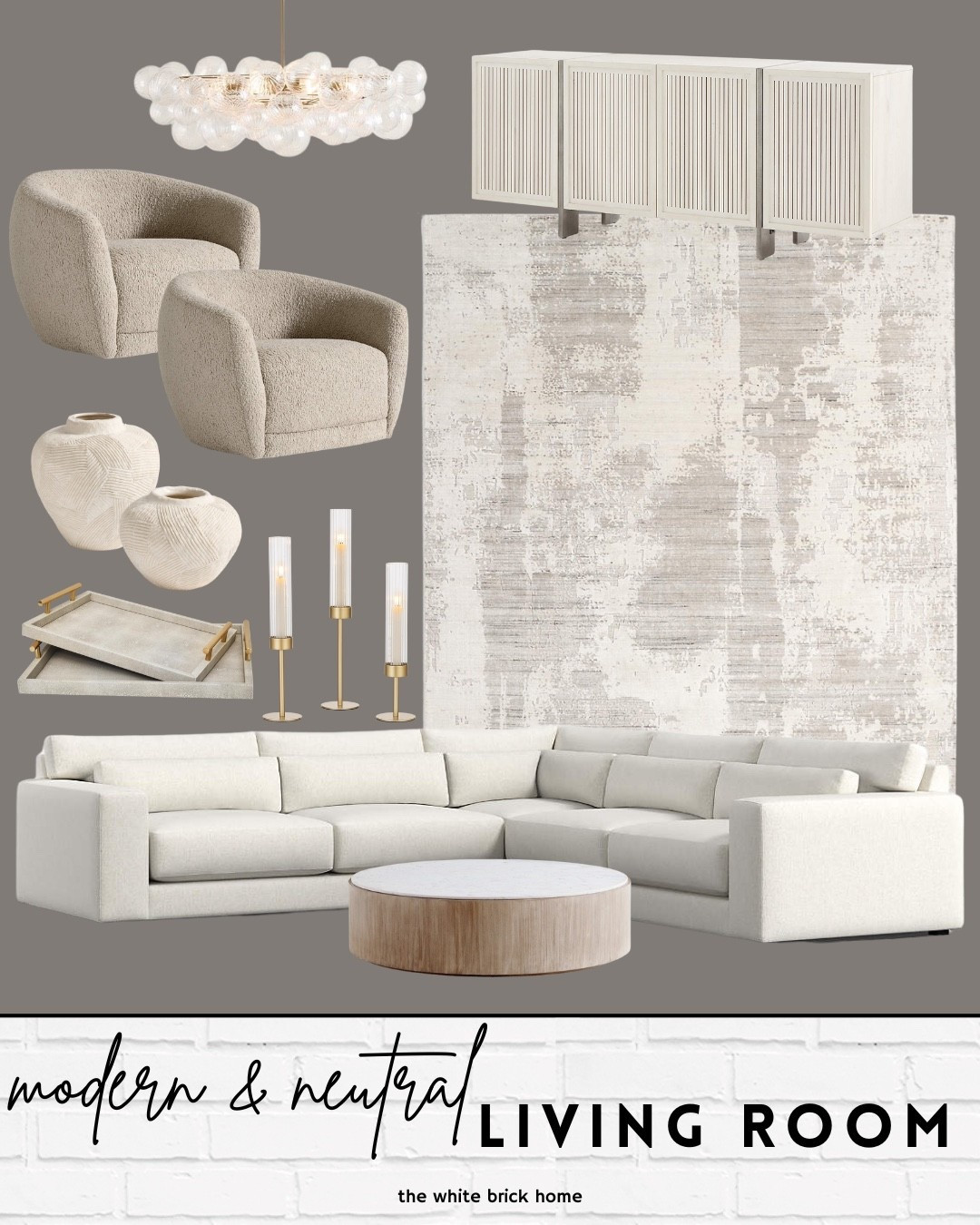 A beautiful, neutral living room design with comfortable seating selections! 

🖤🖤

Living room, living room design, living room decor, living room rug, area rug, media console, chair, living room chair, swivel chair, sectional, living room sectional, living room vase, living room chandelier, chandelier, vase, tray, neutral living room, coffee table, round coffee table, pottery barn, crate and barrel 

#LTKHome #LTKSaleAlert #LTKSeasonal