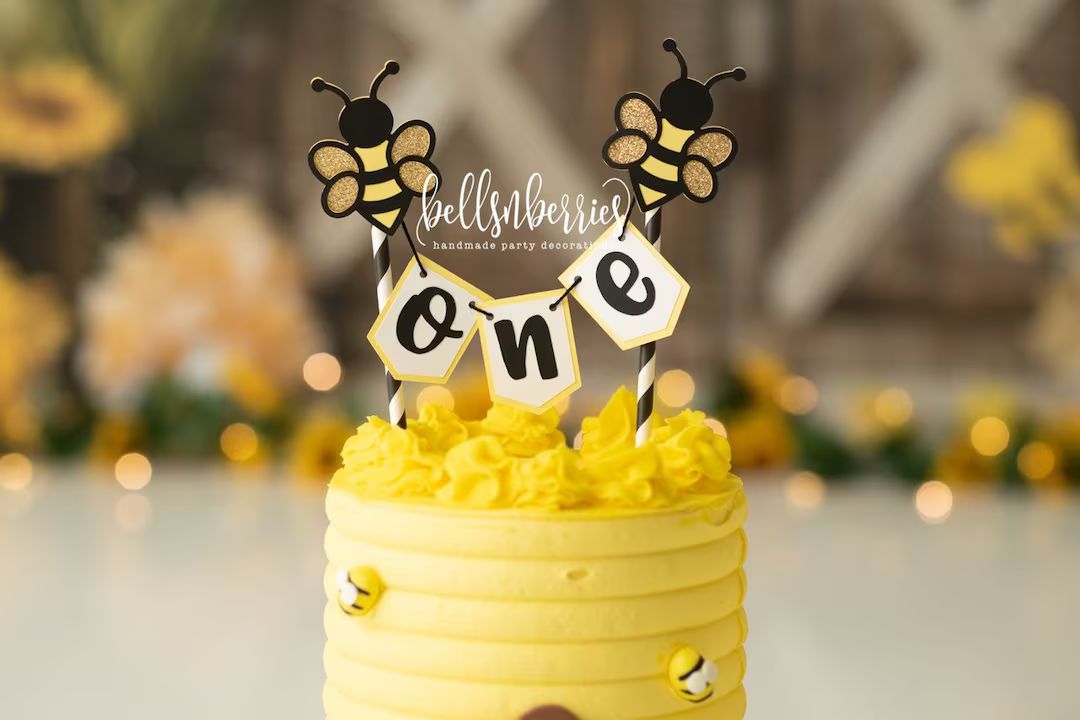Bumble Bee Cake Topper / Fun to Bee One Cake Topper / Bumble Bee Birthday / Bumble Bee First Birt... | Etsy (US)