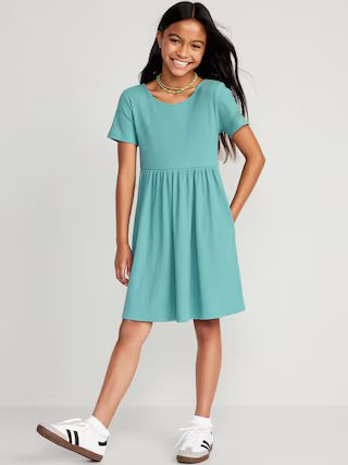 Short-Sleeve Rib-Knit Dress for Girls | Old Navy (US)