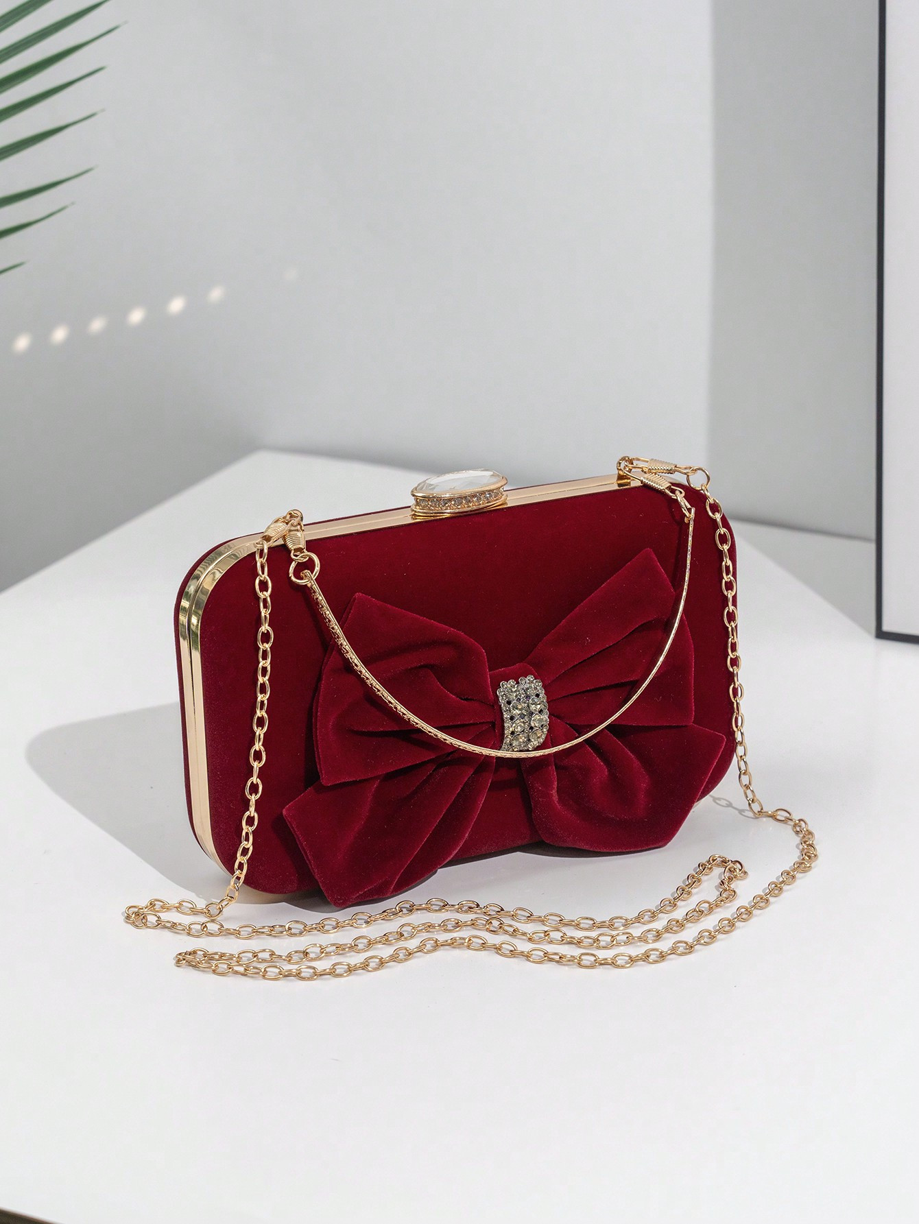 1 Stuk Strik Diamant Clutch Tas Europese En Amerikaanse Retro Fluwelen Een-Schouder Cross-Body Ta... | SHEIN