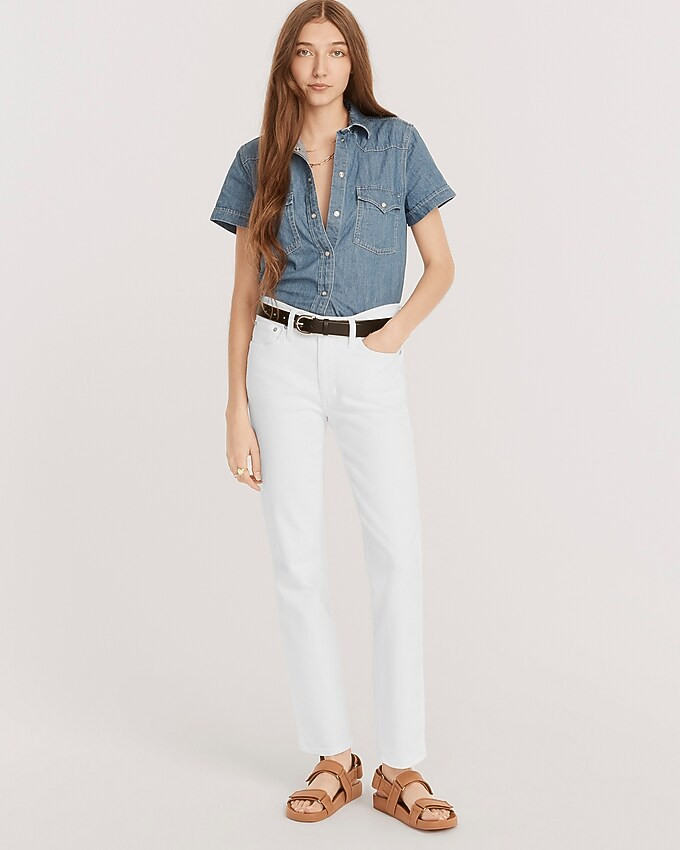 Petite 9" vintage slim-straight jean in white | J. Crew US
