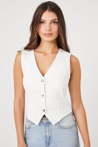 Linen Button-Front Vest | Forever 21 (US)