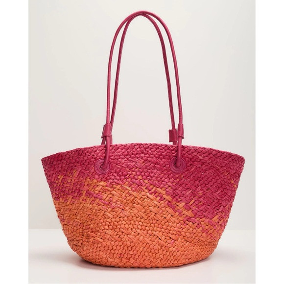 Pink/Orange Ombré Straw Tote Bag | Poshmark