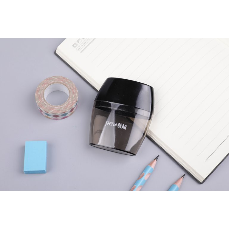 Pen+Gear 2-in-1 Plastic Sharpener, Black - Walmart.com | Walmart (US)