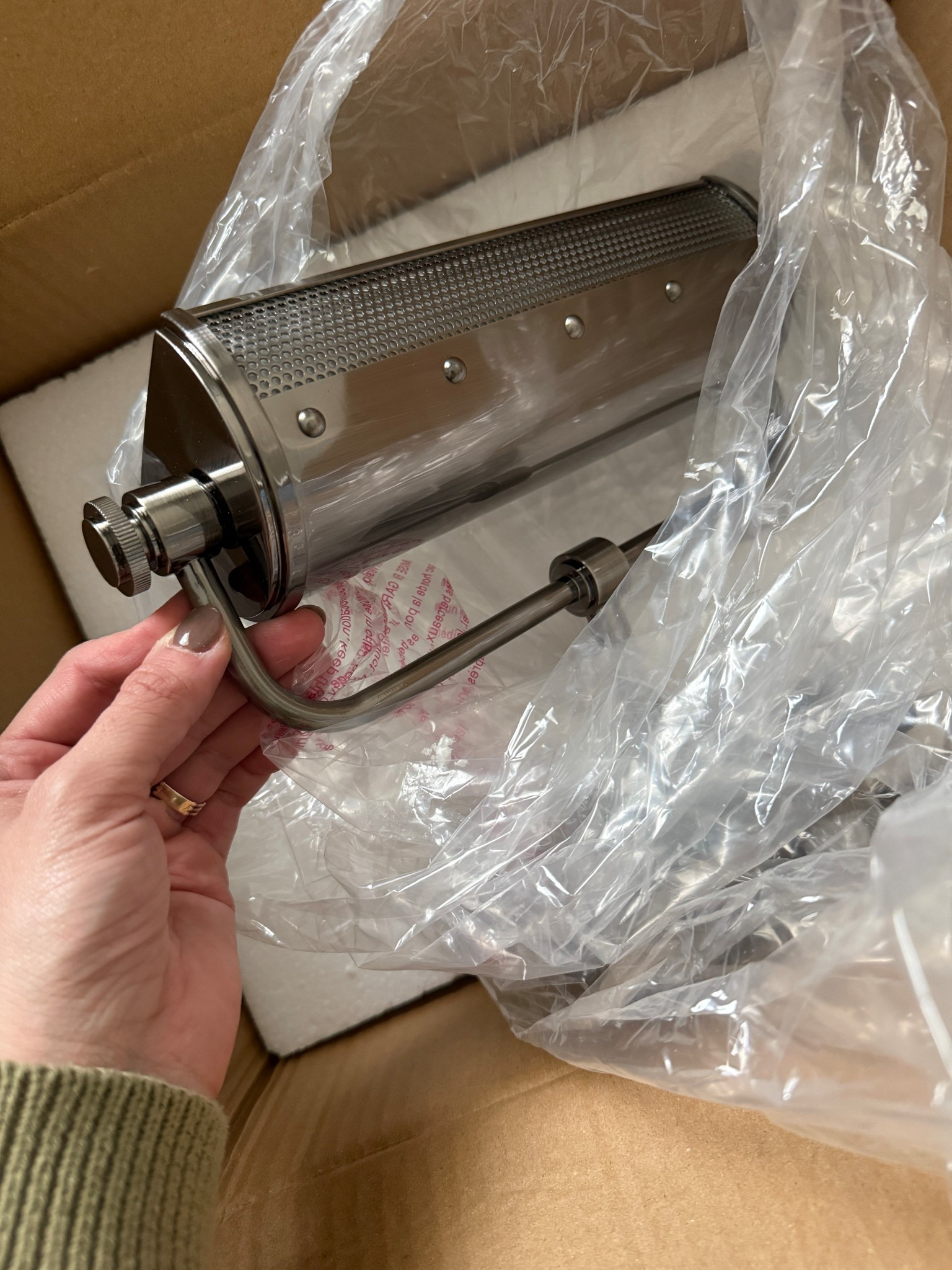 Unboxing my newest picture light! This is going in the bathroom renovation this spring… 

#LTKdayinmylife #LTKHome