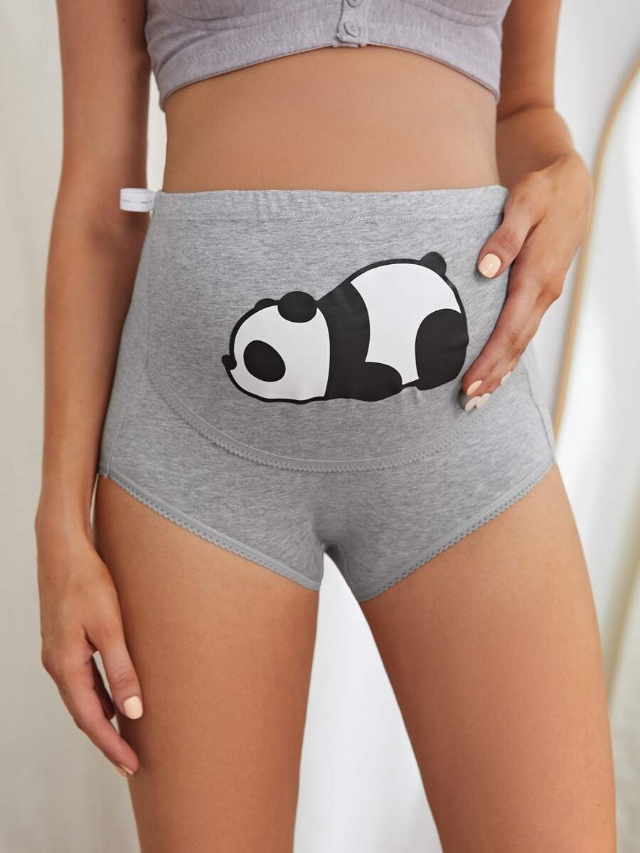 Maternity Cartoon Panda Print Panty | SHEIN