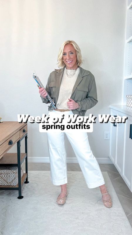 Week of Work Wear:
MONDAY: jacket size medium // pants - size medium petite ( code LESLIEXSPANX) // top is part of a set! - size medium.
TUESDAY: cardigan - size small // skirt - size medium.
WEDNESDAY: shirt dress - size 6 (regular length).
THURSDAY: dress - size small // jean jacket - size small.
FRIDAY: cardigan - size small // jeans - size 4 (regular length). 


#LTKworkwear #LTKVideo #LTKSeasonal
