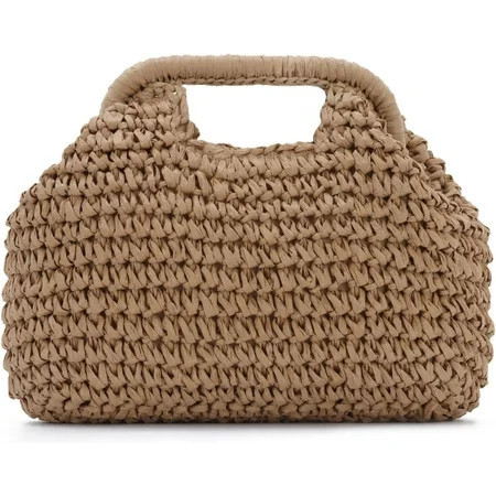 CAILDANL Straw Dumpling Clutch Purse Summer Vacation Beach Crossbody Bag for Women Pouch Straw Woven Handbag | Walmart (US)