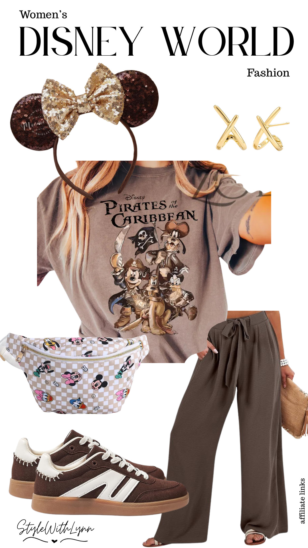 🏴‍☠️ This Pirates of the Caribbean graphic tee is the perfect relaxed statement for a Disney World park day. Styled with flowy brown wide-leg pants for all-day comfort, neutral sneakers for serious walking miles, and a chic Minnie belt bag to keep things hands-free. Finished with sequin Minnie ears and gold statement earrings for that subtle Disney sparkle. A comfy-cool women’s Disney World outfit that works from rope drop to fireworks ✨🏰


women’s Disney World outfit, Pirates of the Caribbean outfit, Disney graphic tee outfit women, Disney World casual outfit, comfy Disney park outfit women, wide leg pants Disney outfit, neutral Disney outfit women, Minnie Mouse belt bag, Minnie Mouse ears outfit, Disney outfit for walking all day, Disney park fashion women, classic Disney outfit women, Disney World fashion inspiration, Hollywood Studios outfit women 

 #LTKootd #LTKmomlife #LTKTravel