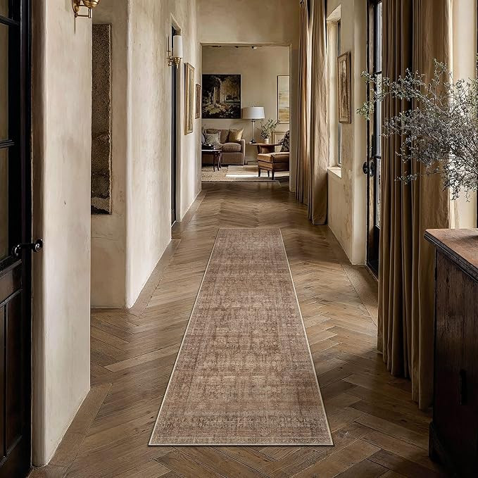 Classic Brown 2x6 Neutral Runner Rugs for Hallway | Amazon (US)