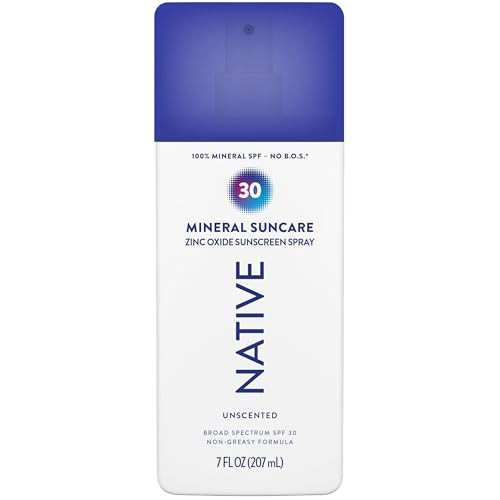Native Sunscreen Pump Spray Lotion | Unscented SPF 30, 100% Mineral SPF for Face & Body Broad Spectrum UVA UVB, Suitable for Sensitive Skin & Hawaii Compliant, Lightweight & No Residue, 7oz | Amazon (US)
