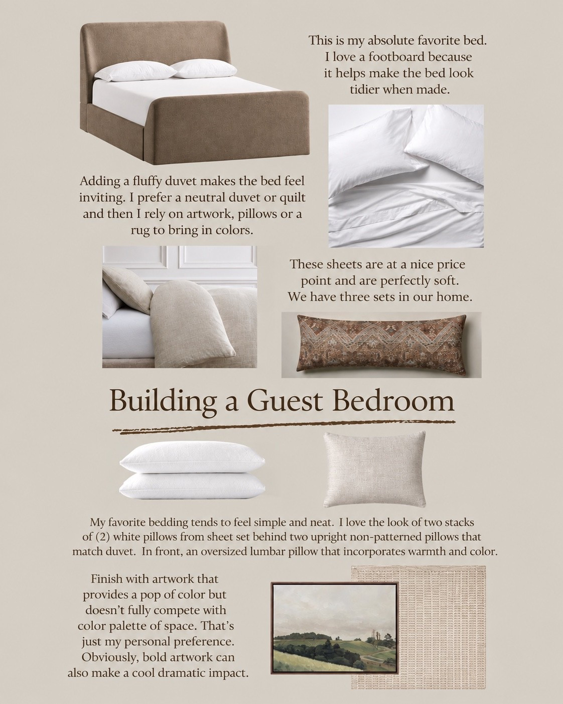 An easy inspiration board for helping to build your guest room…

#LTKHome