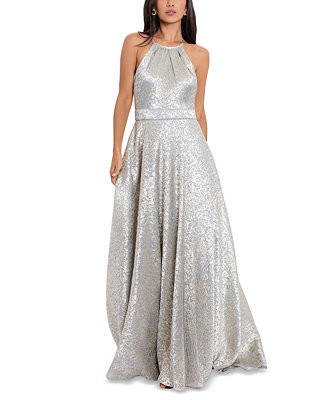 Betsy & Adam Crinkle Floral-Jacquard Gown & Reviews - Dresses - Women - Macy's | Macys (US)