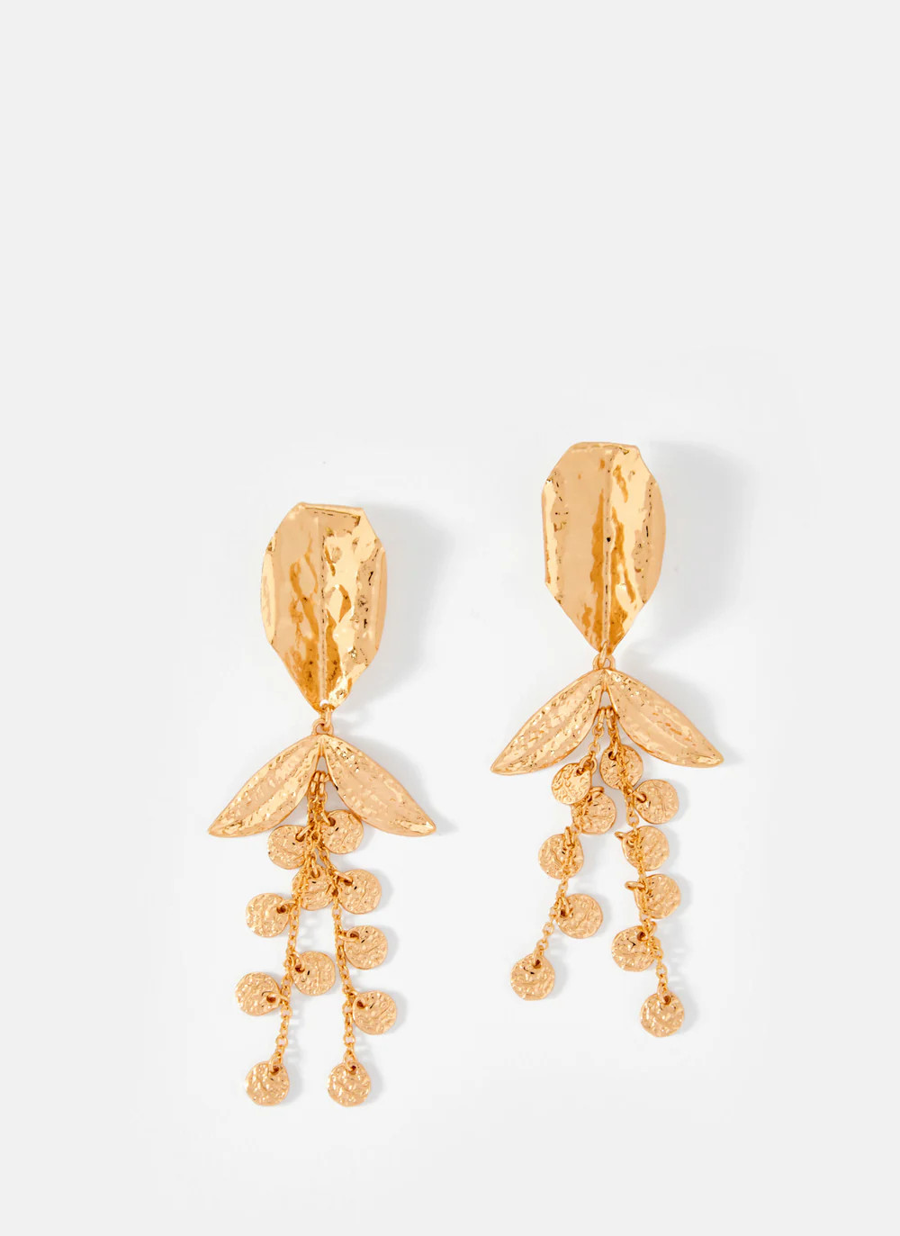Gold Tone Statement Floral Earrings | Mint Velvet
