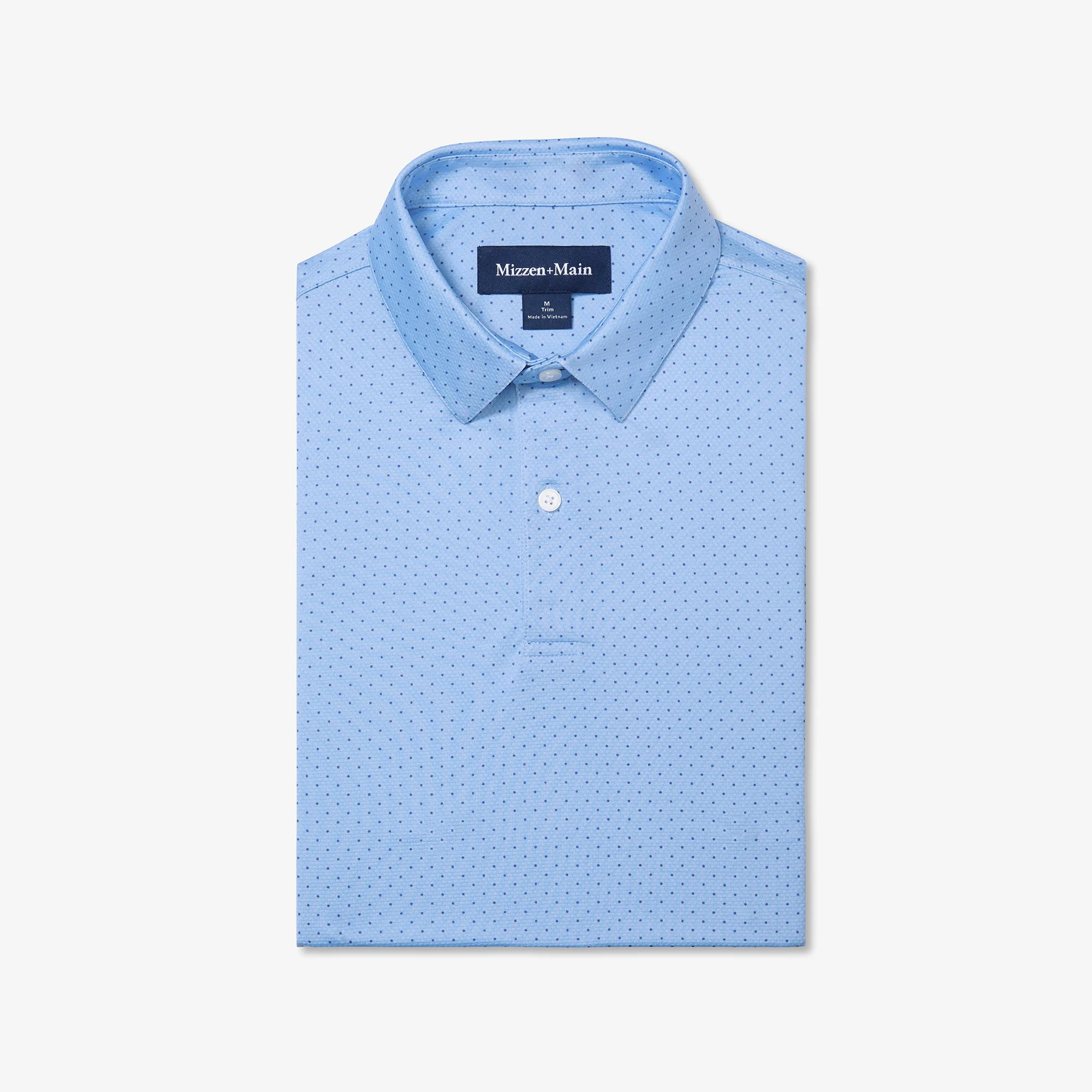Halyard Polo - Cloud Blue Tonal Dot | Mizzen + Main