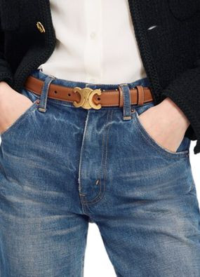 Medium Triomphe belt in natural calfskin - CELINE | 24S US