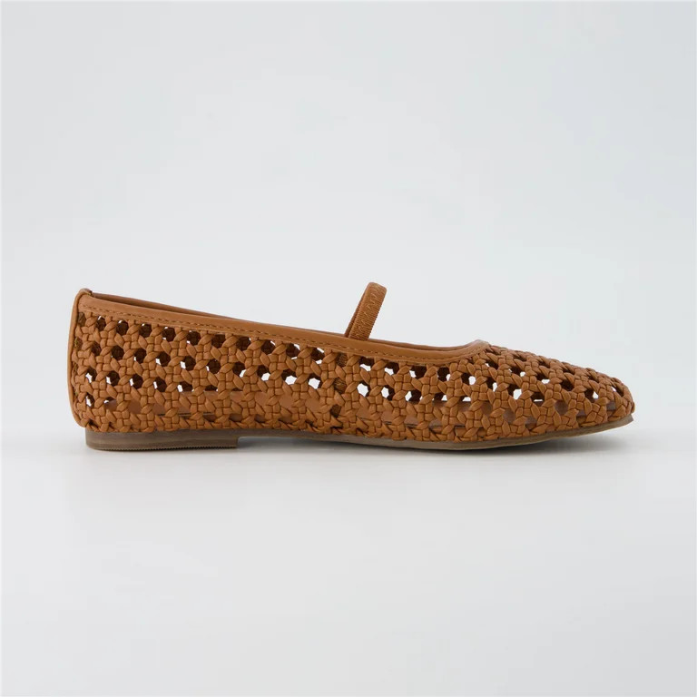Cushionaire Women's Weavy Squared Toe Woven Ballet Flats with Memory Foam | Comfortable Mary Jane... | Walmart (US)