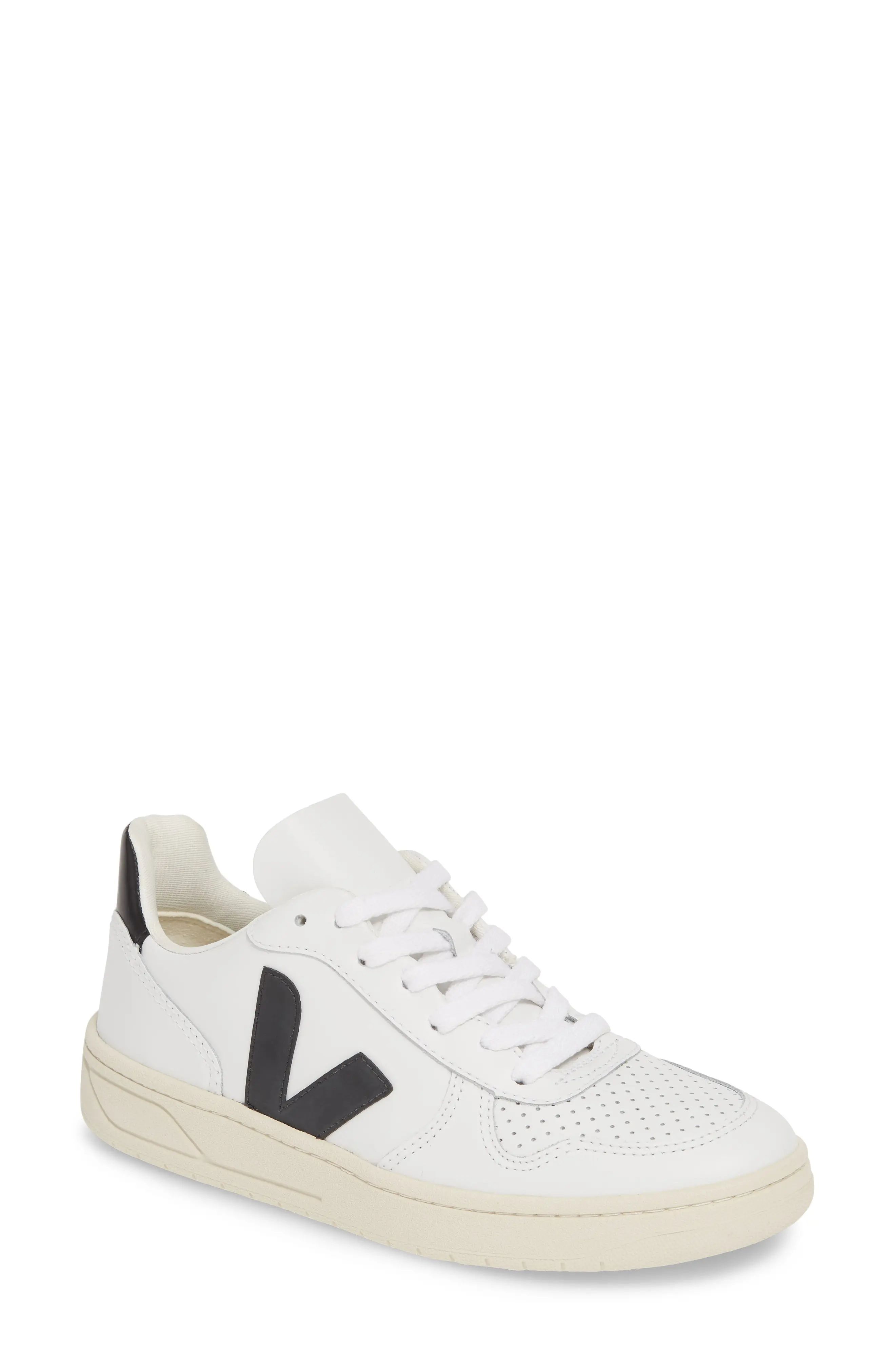 Veja V-10 Sneaker, Size 37Eu in Extra White/Black at Nordstrom | Nordstrom