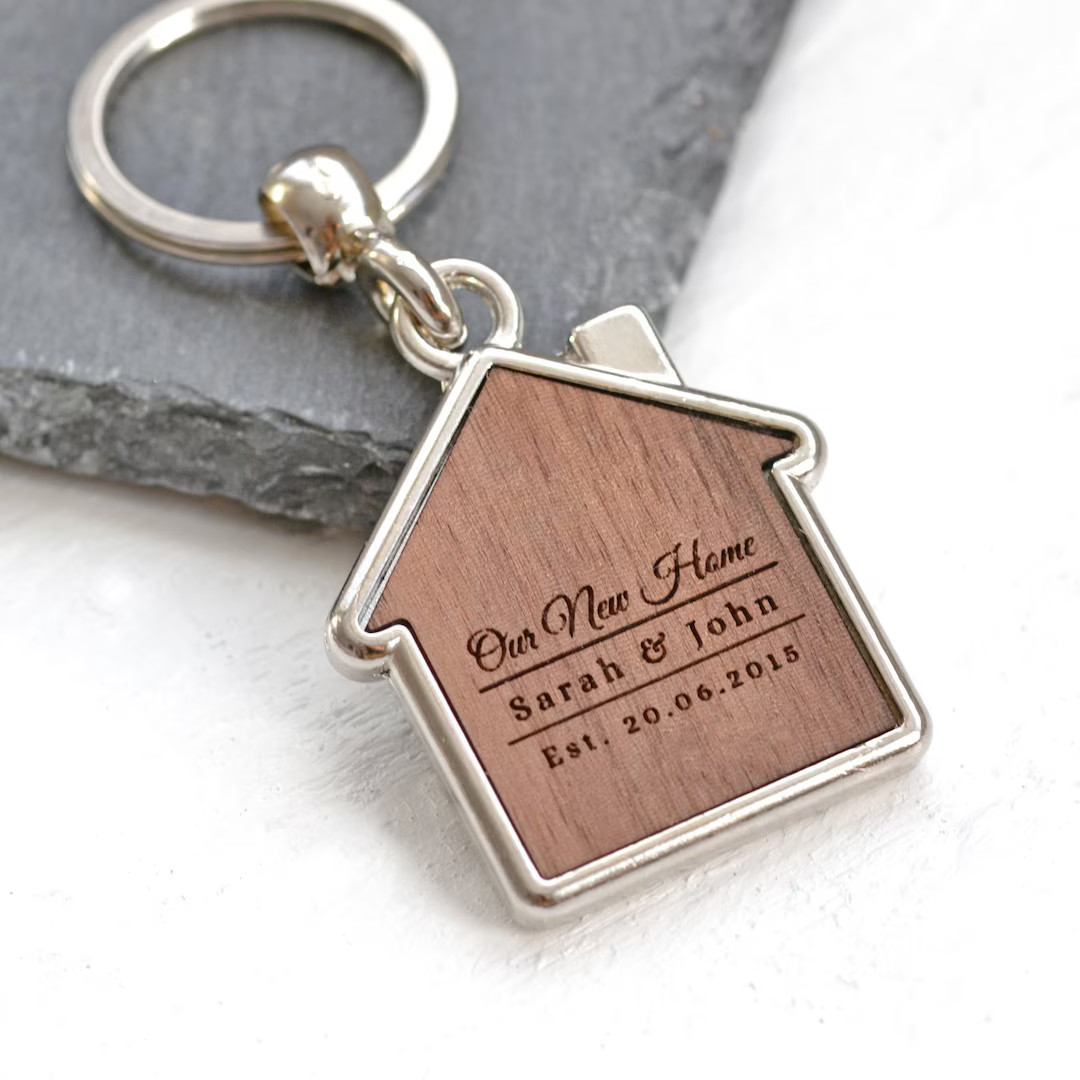 Personalised First Home Keyring, Housewarming Gift, New Home Gift, New House Keyring, Couples Gif... | Etsy (US)