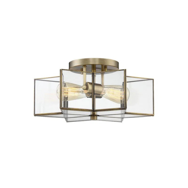 Putnam 2-Light Ceiling Light in Natural Brass | Wayfair North America