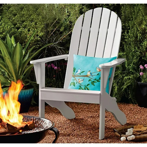 Mainstays Wood Outdoor Adirondack Chair, White Color | Walmart (US)