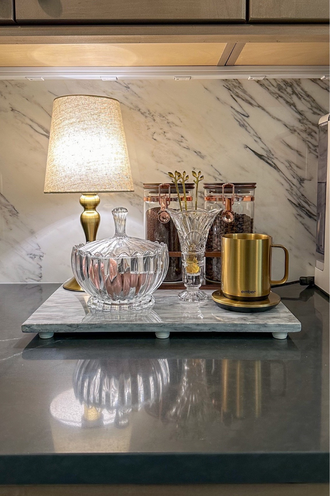 My coffee bar essentials! Grab this lamp, marble riser, glass jar, Ember coffee mug, gold spoons and jars to elevate your coffee bar!

coffee bar, coffee containers, organization, gold lamp 

#creatorfavorites2024

#LTKStyleTip #LTKHome #LTKFindsUnder50