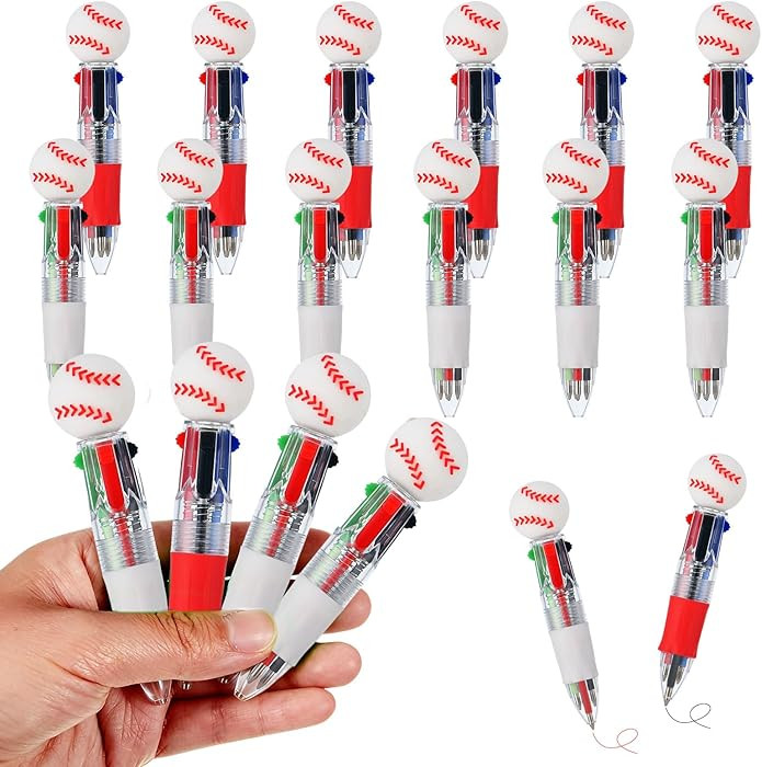 Baseball Party Favors Baseball Pens Mini Multicolor Pen in One Cute Fun 4-in-1 Pens Bulk Cool Bal... | Amazon (US)