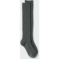 Uniqlo - Heattech Kniesokken (geribd) - Donkergrijs - 37-41.5(24-26cm) | Uniqlo NL