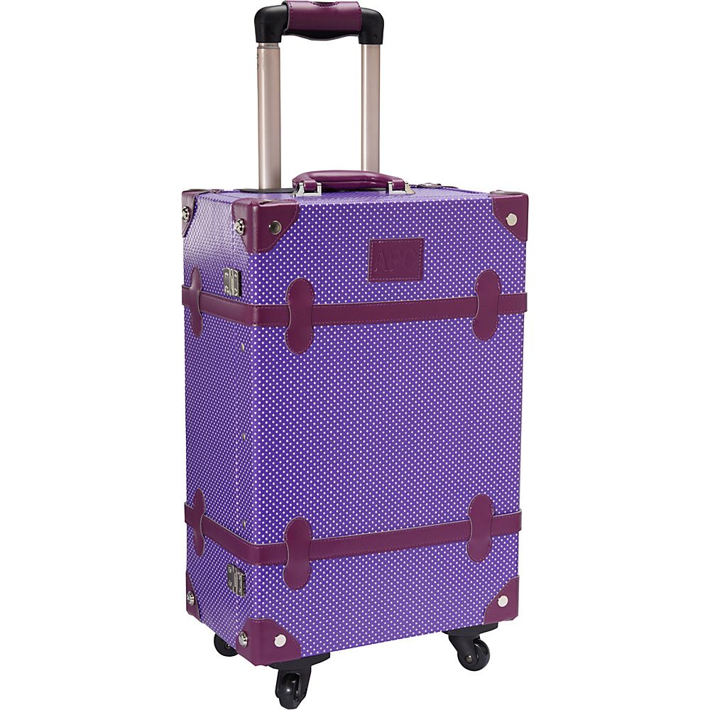 AmeriLeather Old Fashioned Chest Styled 24"" Hardside Rolling Upright Violet - AmeriLeather Hardside Checked | eBags