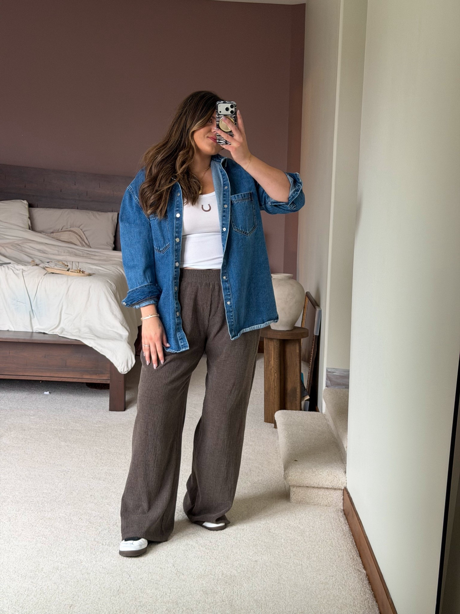 What I wore to the movies with the kids today! Midsize ootd 

Casual outfit, linen pants, work from home, spring 2026, soccer mom, sports mom, sahm 