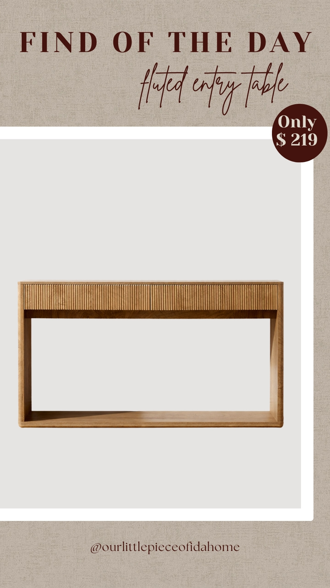 I found this fluted entry table, and it’s one of those pieces that instantly makes a space feel more finished.

I love the clean lines and subtle texture; it adds warmth without feeling heavy and works well in an entry, hallway, or behind a sofa.
 

 #LTKU #LTKHome #LTKSaleAlert