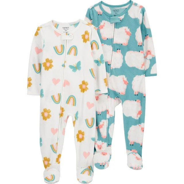 Carter's Child of Mine Toddler Girl Pajama Sleeper, 2-Pack, One-Piece, Sizes 12M-5T | Walmart (US)