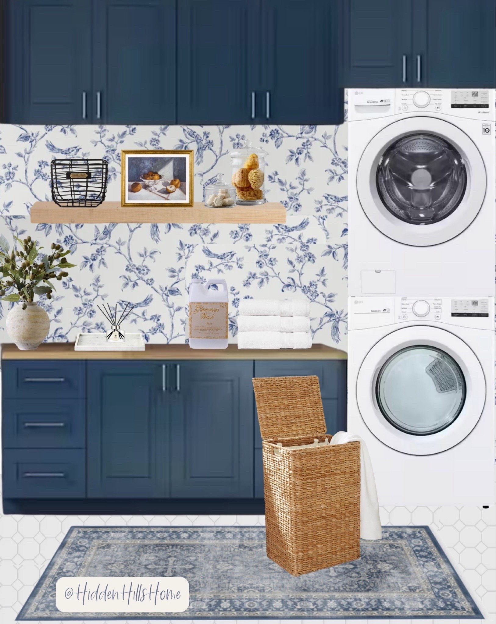 Laundry room ideas and inspiration! Laundry room mood board, washer and dryer, laundry room wallpaper #laundry 

#LTKHome #LTKSaleAlert