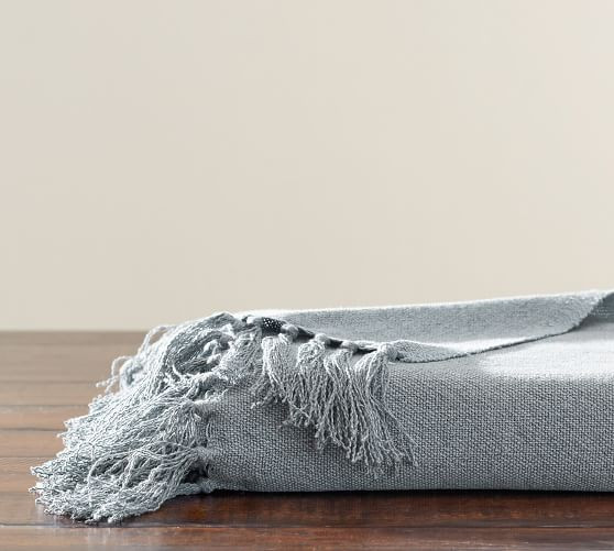 Linen Fringe Throw | Pottery Barn (US)