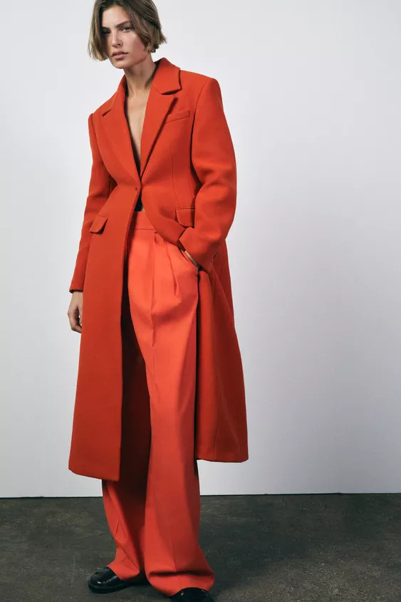 ZARA WOMAN COLLECTIONCoat made of wool blend fabric. Notched lapel collar and long sleeves. Front... | Zara US