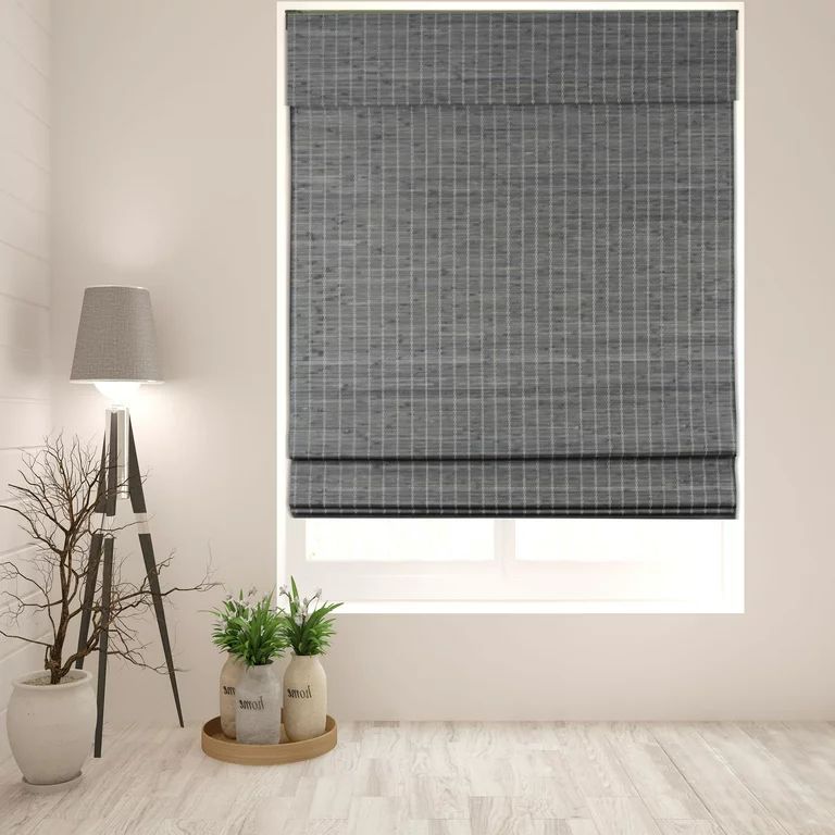 Arlo Blinds Cordless Semi-Privacy Grey-Brown Bamboo Roman Shade - Size: 34.5"W x 60"H | Walmart (US)