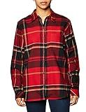 Dickies Women's Long-Sleeve Flannel Shirt, English Red Black Plaid, Small | Amazon (US)