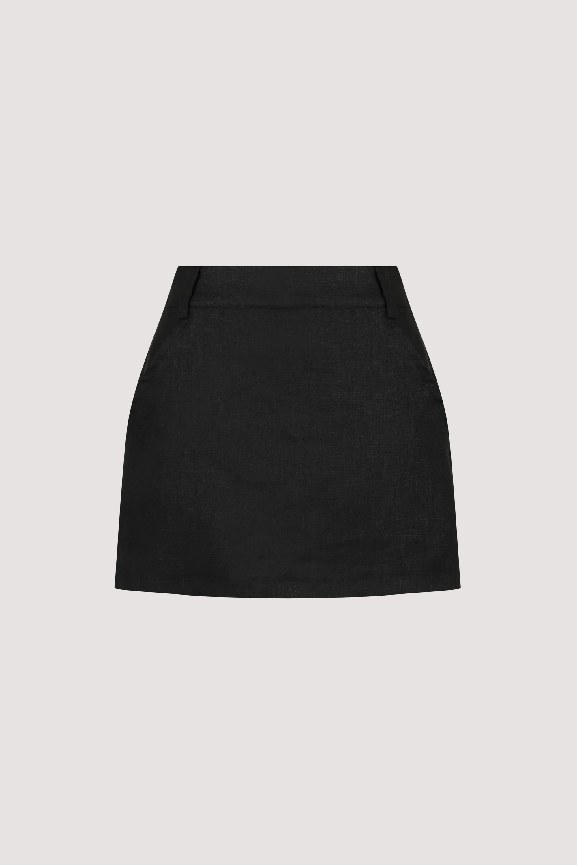 EVIE BLACK LINEN SKORT | DISSH