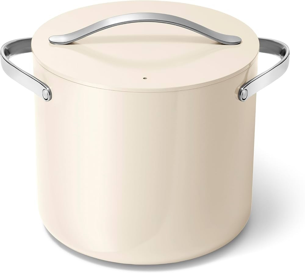 Caraway Stock Pot - 12 Qt Ceramic Coated Pot With Lid - Fee From Forever Chemicals - Large Pot fo... | Amazon (US)