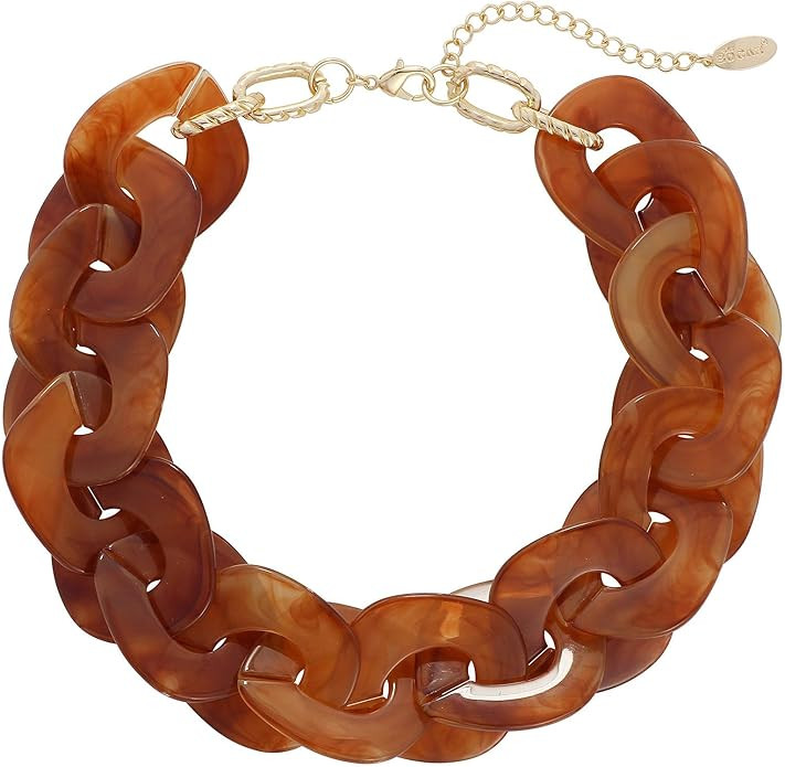 Bocar Statement Chunky Acrylic Cuban Choker Necklace Fashion Bib Collar Chain Necklace for Women(... | Amazon (US)