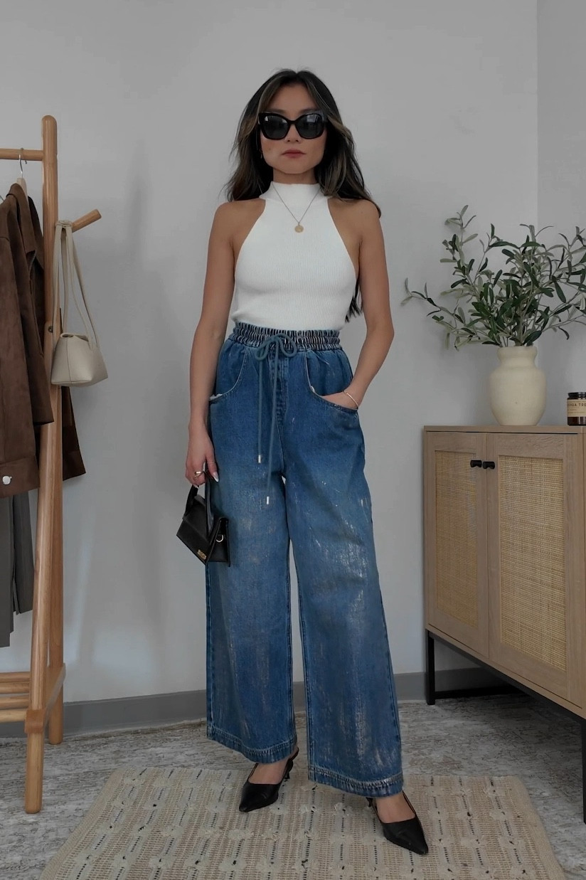 Elevate your fall workwear rotation

〰️ my measurements: 5’2” / 100 lbs / 32B / 00 bottoms 
〰️ watch the full video on YouTube

〰️ the jeans [XS/P] are so comfortable with the elastic waist and drawstring
〰️ pairing the jeans with a simple white sweater tank transforms a basic look to something unique and cool

#LTKStyleTip #LTKSeasonal #LTKWorkwear