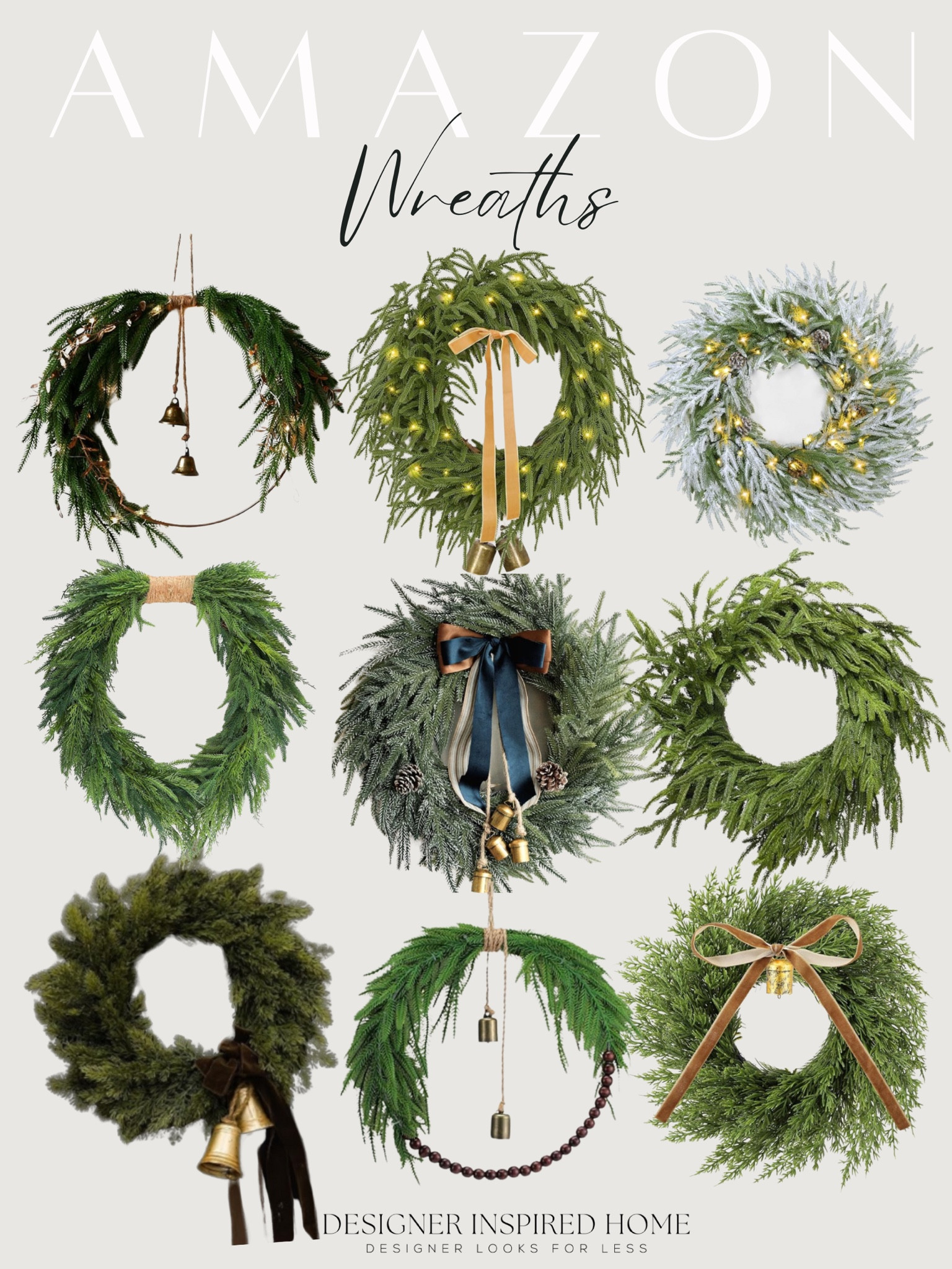 Amazon Christmas wreath favorites! 

Rug, Home, Console, Home, amazon Find, Look for Less, Living Room, Bedroom, Dining, Kitchen, Modern, Restoration Hardware, Arhaus, Pottery Barn, Target, Style, Home Decor, Summer, Fall, New Arrivals, CB2, Anthropologie, Urban Outfitters, Inspo, Inspired, West Elm, Console, Coffee Table, Chair, Pendant, Light, Light fixture, Chandelier, Outdoor, Patio, Porch, Designer, Lookalike, Art, Rattan, Cane, Woven, Mirror, Luxury, Faux Plant, Tree, Frame, Nightstand, Throw, Shelving, Cabinet, End, Ottoman, Table, Moss, Bowl, Candle, Curtains, Drapes, Window, King, Queen, Dining Table, Barstools, Counter Stools, Charcuterie Board, Serving, Rustic, Bedding, Hosting, Vanity, Powder Bath, Lamp, Set, Bench, Ottoman, Faucet, Sofa, Sectional, Crate and Barrel, Neutral, Monochrome, Abstract, Print, Marble, Burl, Oak, Brass, Linen, Upholstered, Slipcover, Olive, Sale, Fluted, Velvet, Credenza, Sideboard, Buffet, Budget Friendly, Affordable, Texture, Vase, Boucle, Stool, Office, Canopy, Frame, Minimalist, MCM, Bedding, Duvet, Looks for Less, Christmas, Christmas decor

#LTKHoliday #LTKGiftGuide #LTKSeasonal